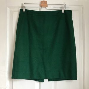 J. Crew forest green wool pencil skirt skirt sz 12